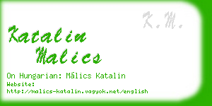 katalin malics business card