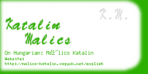 katalin malics business card